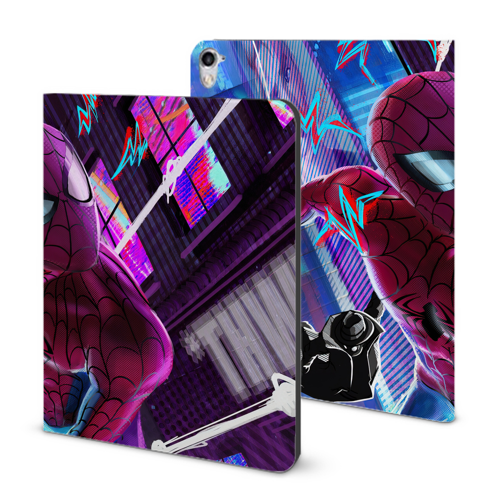 （画像用） Spider Man スパイダーマン IPad ケース ブック型 PUレザー TPU 耐衝撃 軽量 薄型 ペン収納なし 全面保護 IPad 各モデル対応